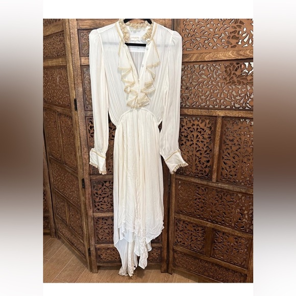 NWT Divine Heritage (revolve) silk ruffled dress - Picture 6 of 8